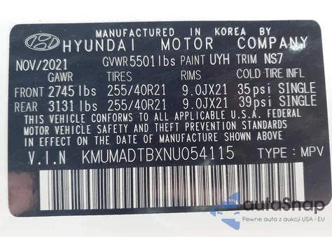 2022 Genesis Gv70 2.5T Awd from USA, damaged, VIN KMUMADTBXNU054115